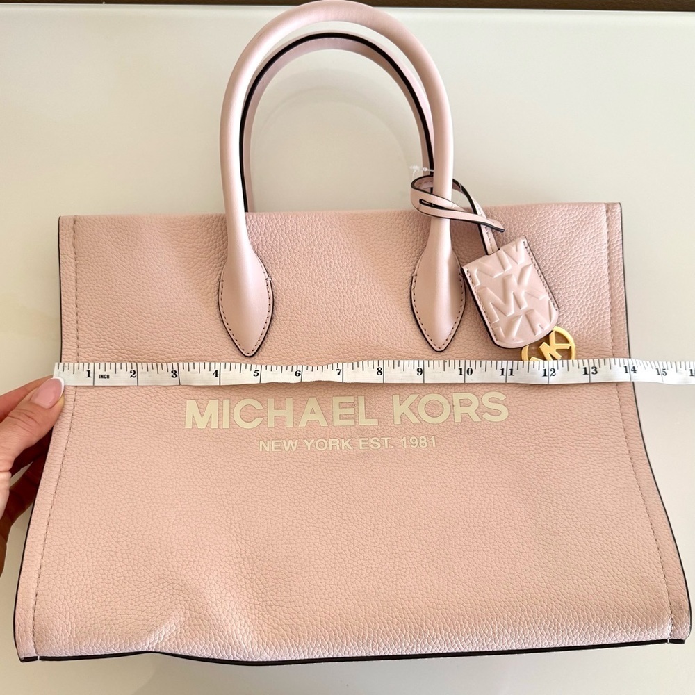 NWT! MICHAEL KORS MIRELLA MEDIUM TOTE LEATHER BAG PINK - Picture 12 of 15
